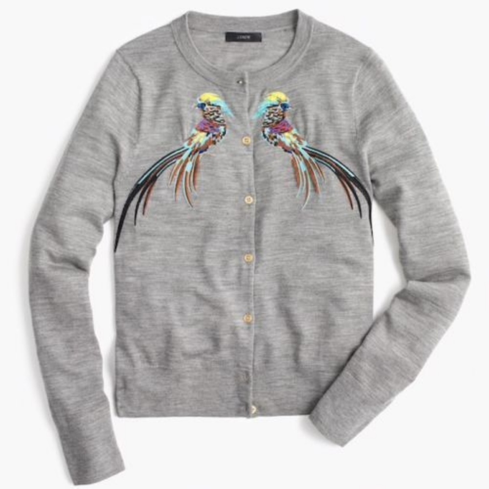 {J.Crew} NWT Jackie Embroidered Cardigan Sweater